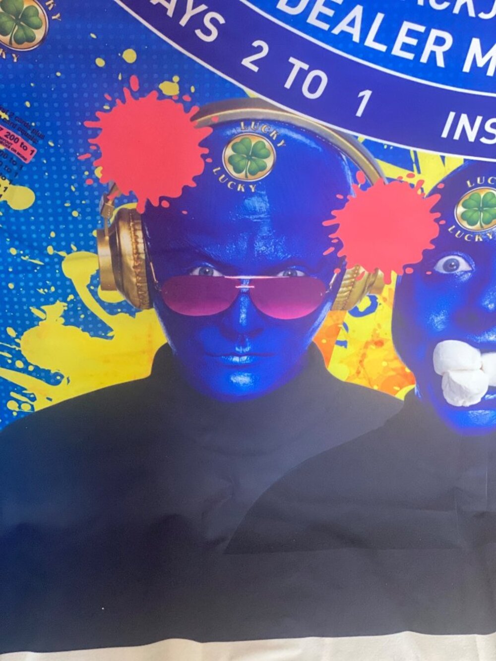 Luxor Las Vegas Blue Man Group Blackjack Felt Tablecloth - Unused RARE Unique - Picture 6 of 16